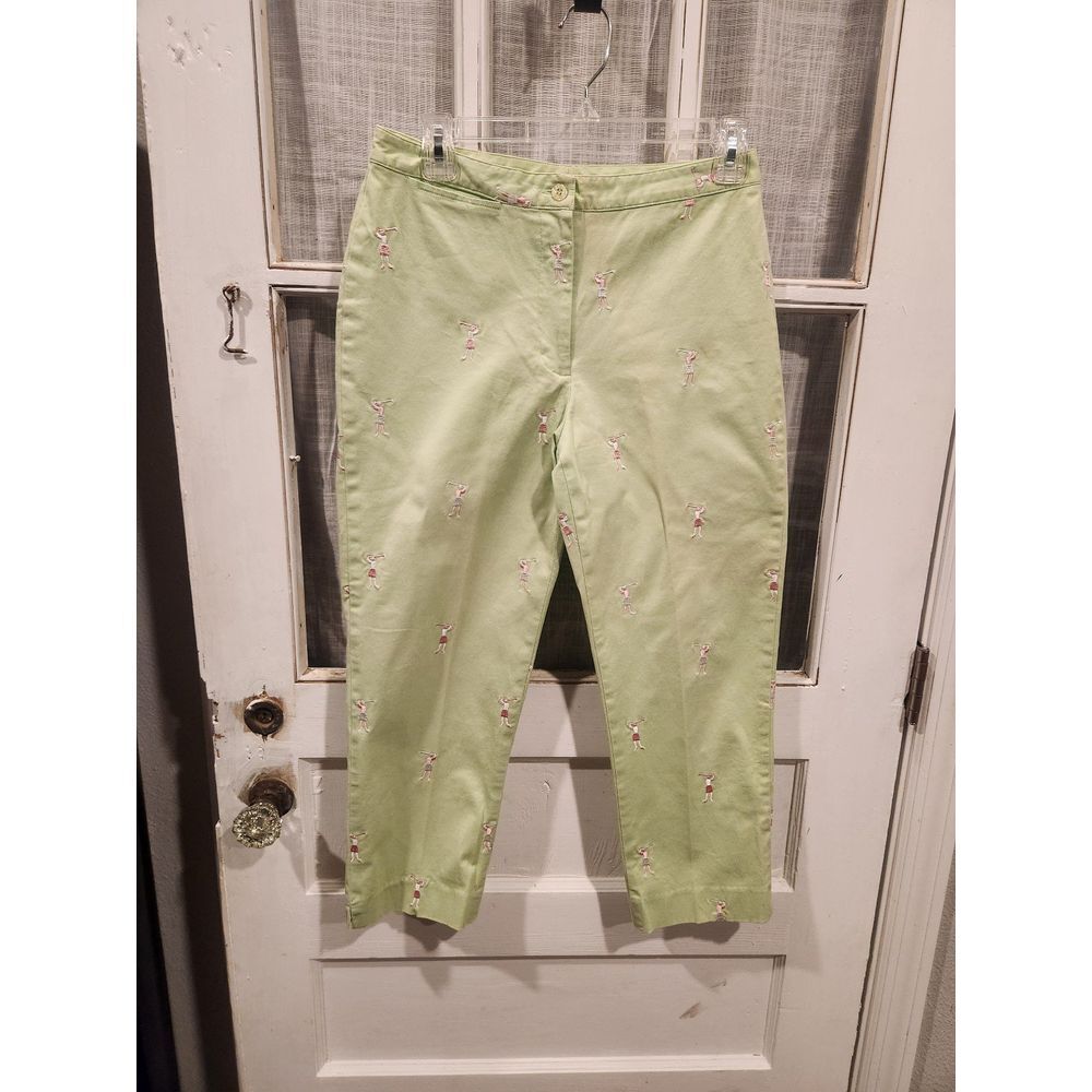 Vintage Lilly Pulitzer Golf Embroidered‎ Green Pants